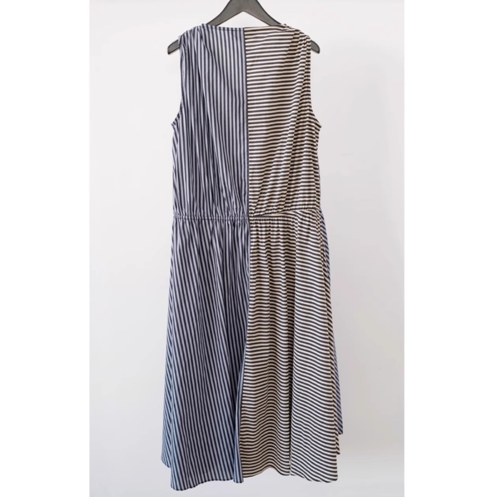 NWT NO.6 Leigh Midi Dress - Stripe Combo Blue Black White Causal Cotton - Picture 7 of 13